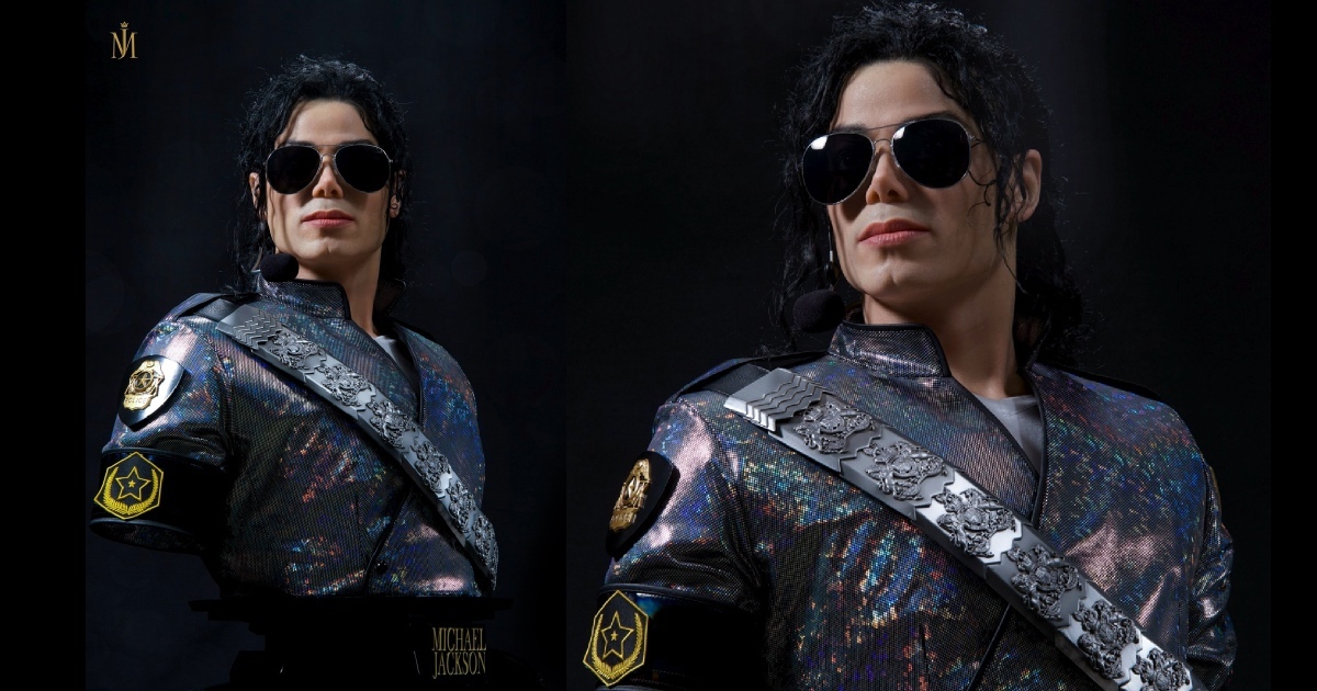 DAMTOYS『麥可·傑克森（Michael Jackson）』1/1 比例超寫實胸像，重回 1992 年沸騰的布加勒斯特體育館！