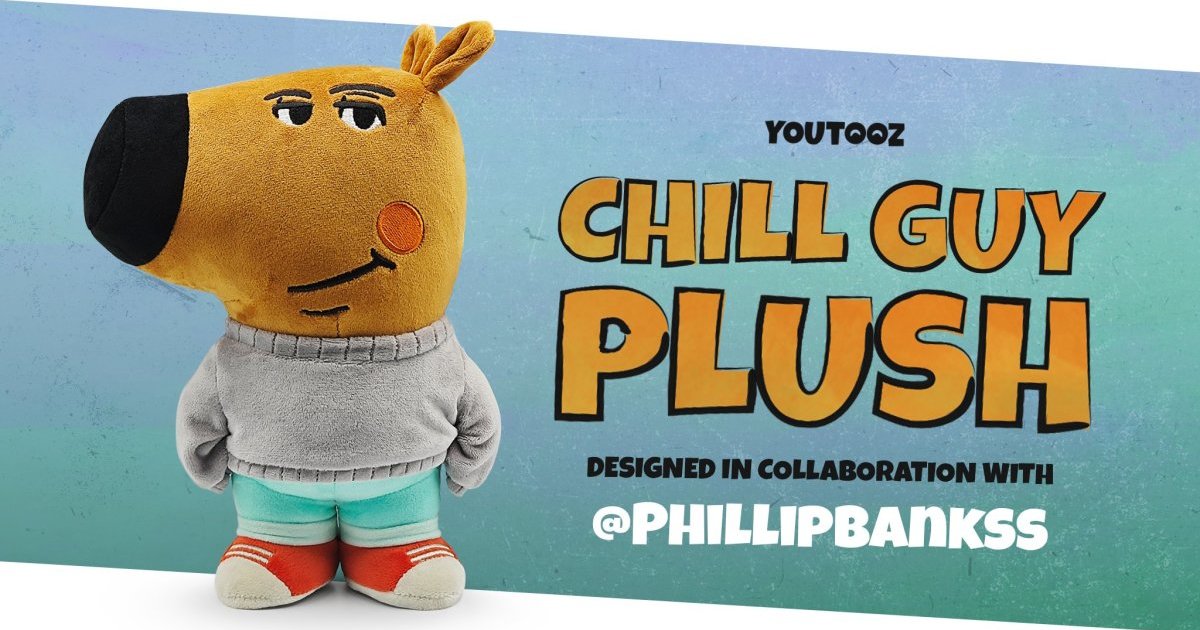 YOUTOOZ『Chill Guy 迷因』9 吋絨毛玩偶，商不商品化我無所謂，畢竟我就只是個秋蓋。