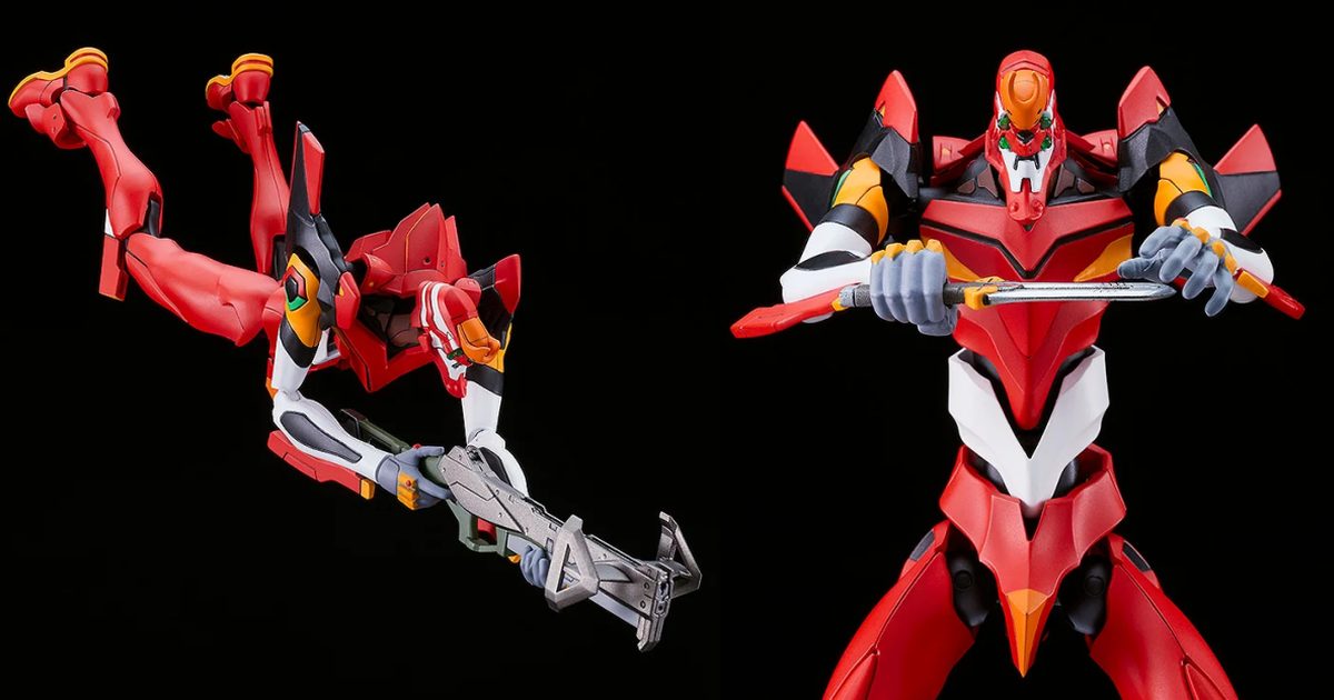 GSC『MODEROID EVANGELION 貳號機』組裝模型 魄力超電磁洋弓槍再現戰鬥姿態！