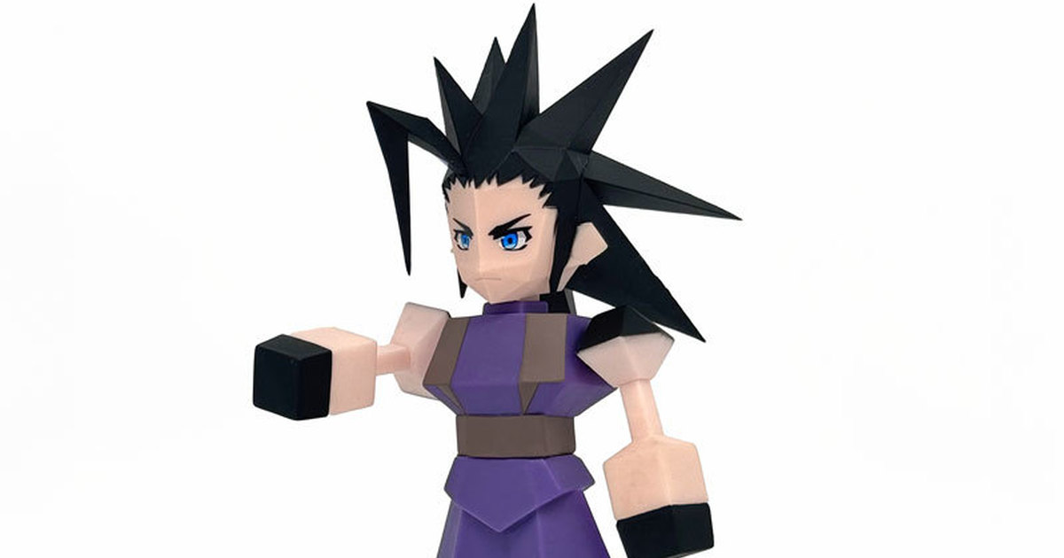 SQEX 方塊人軟膠模型『FFVII 札克斯·菲爾』PS原版的經典多邊形造型軟膠化！