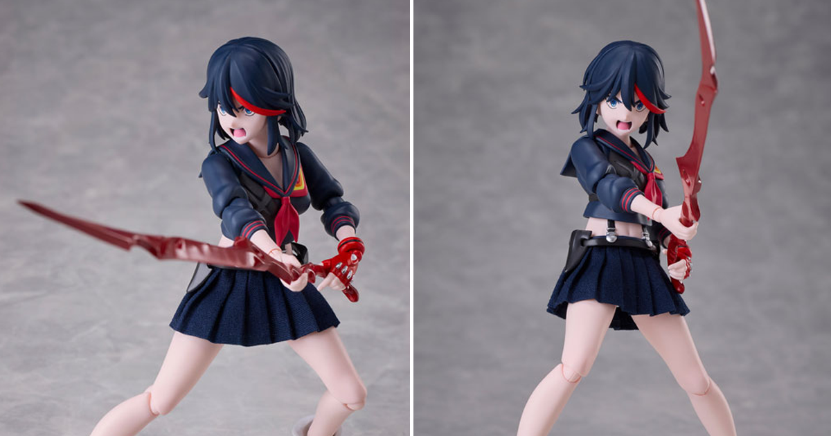 BUZZmod.『KILL la KILL 纏流子 1/12比例可動人偶』雙形態「片剪太刀」搭配布料裙再現躍動姿勢！