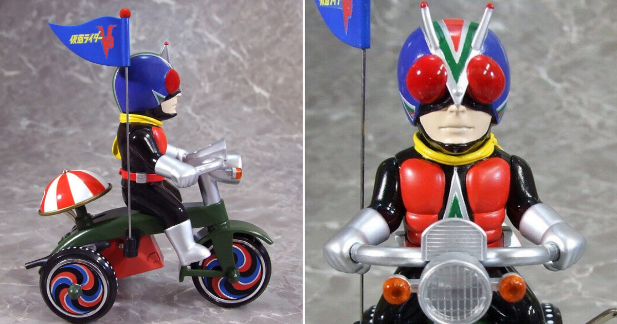 PLEX假面騎士V3『EX三輪車 騎士人 A TYPE』騎著復古發條三輪車出擊～鈴鐺還會發出叮噹響！