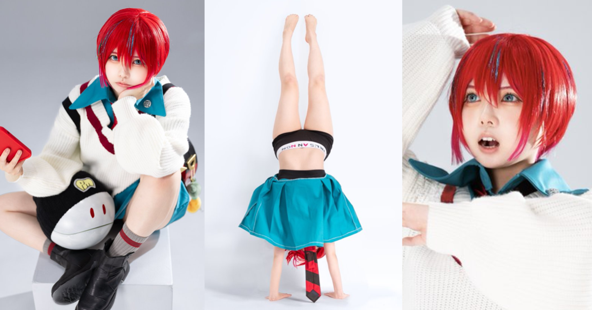 番茄女高中生超可愛！ Coserトキワ扮《機動戰士Gundam GQuuuuuuX》瑪秋連倒立都行