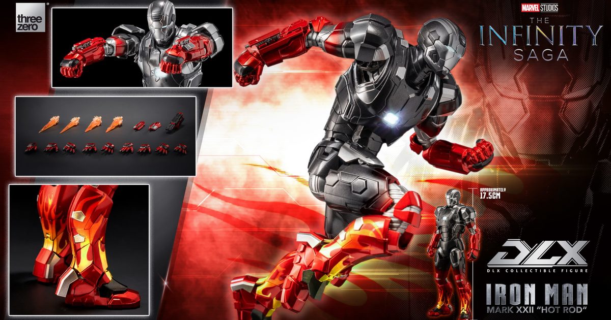 threezero DLX『《無限傳說》鋼鐵人馬克XXII 復古改裝車（Hot Rod）』可動人偶