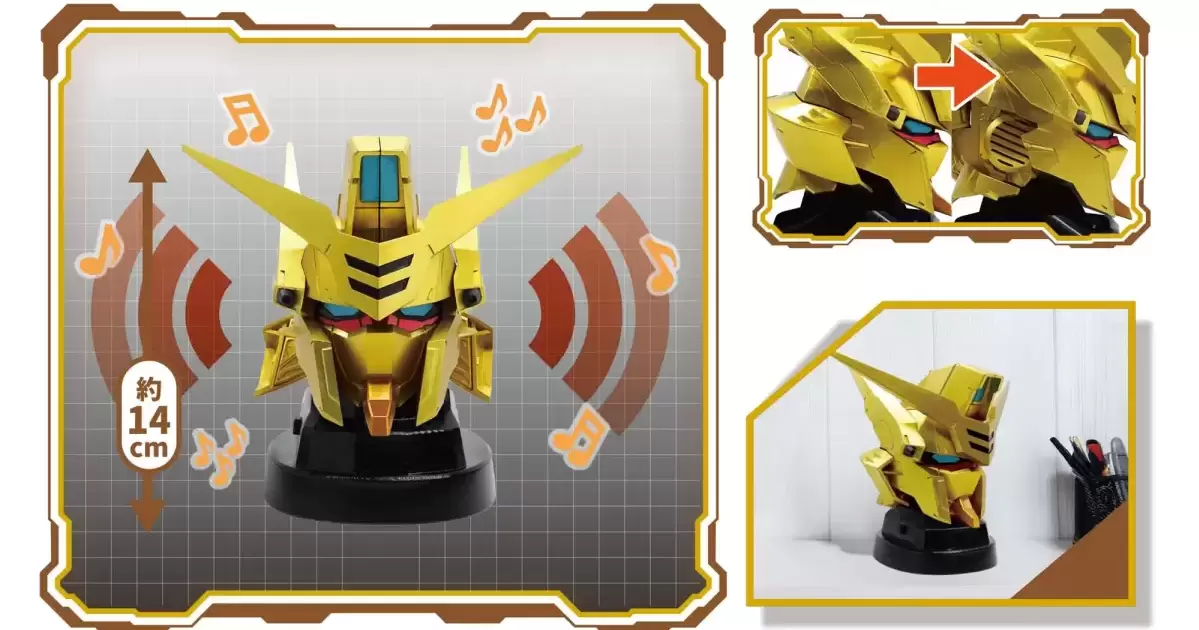 BANPRESTO景品『曉鋼彈 頭像型揚聲器』05月登場 塗裝再現金閃閃的「八咫鏡」裝甲！
