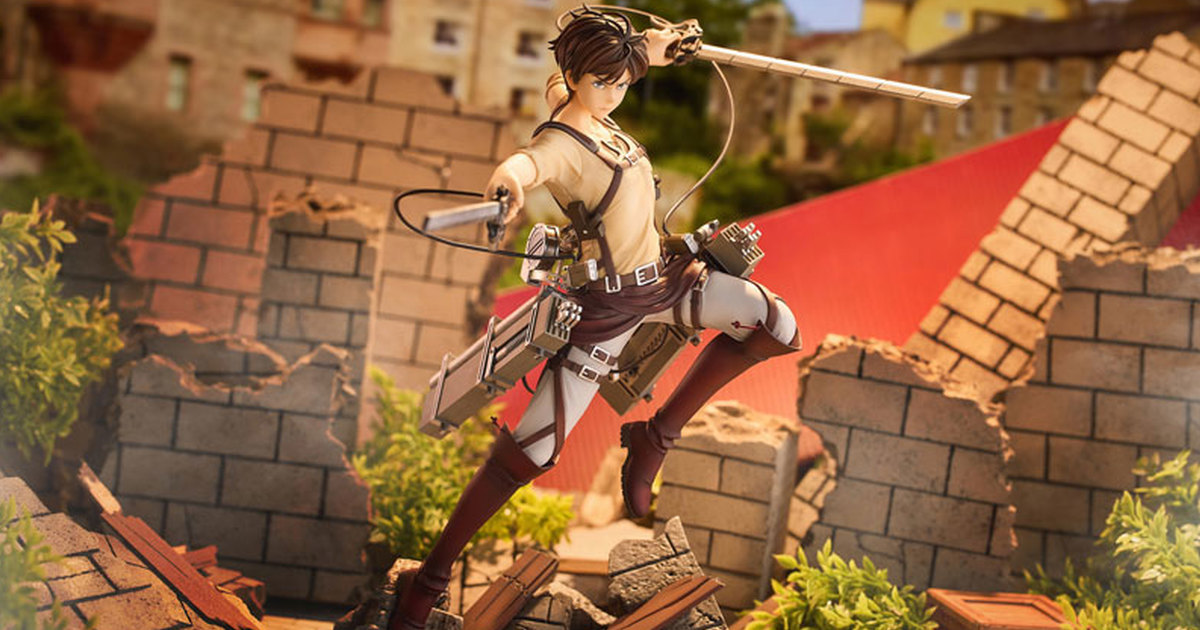 ENSOUTOYS『進撃的巨人 艾連・葉卡』1/7比例模型 躍動再現劇中與巨人對抗的場景！