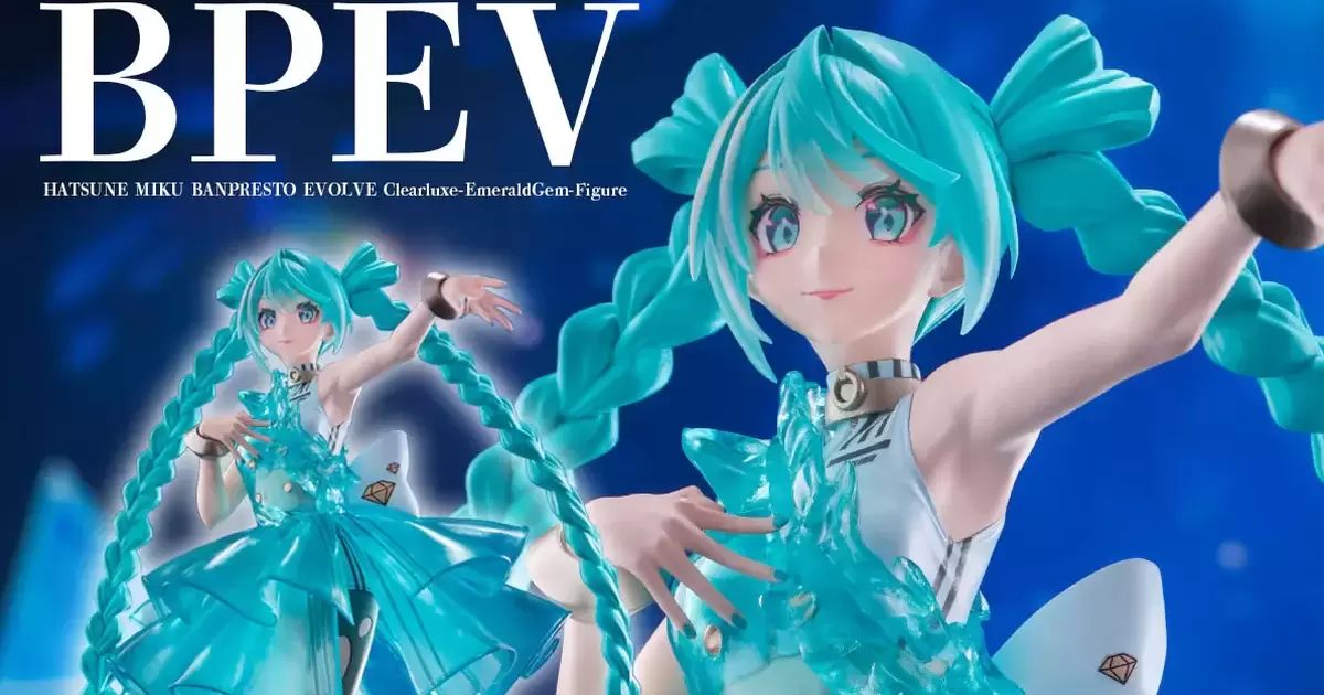 『初音未來 BANPRESTO EVOLVE Clearluxe-EmeraldGem-』景品 呈現水晶般的清透造型！