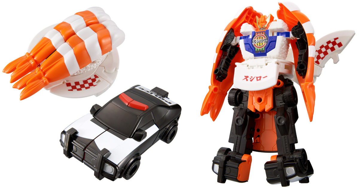 萬代×壽司郎『UNITROBORN 鮮蝦壽司警車』變形合體機器人 07月美味再出擊！