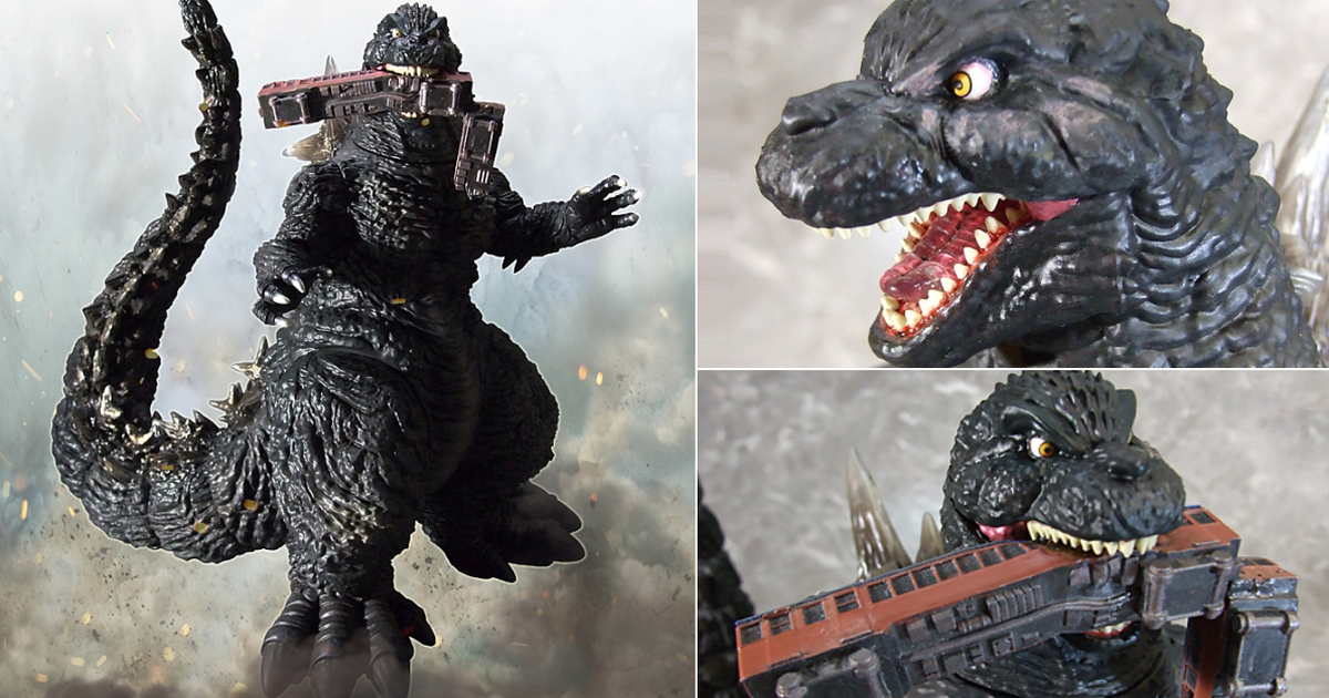 PLEX『G-SAURUS 哥吉拉（2023）電車咬擊Ver.』怪獸軟膠 全新塗裝、新規頭部再現大魄力場面！