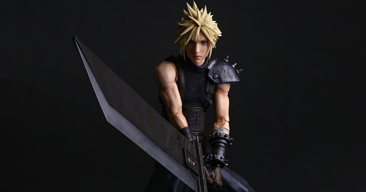 PLAY ARTS真『FFVII 重製版 克勞德．史特萊夫』可動人偶  再現魄力「毀滅劍」與魔晶石拆裝機構！