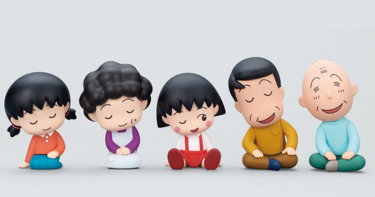 T-ARTS「靠肩Fig. 櫻桃小丸子 Vol.2 -櫻家-」轉蛋，快跟爸媽爺姊一起坐下來休息吧～