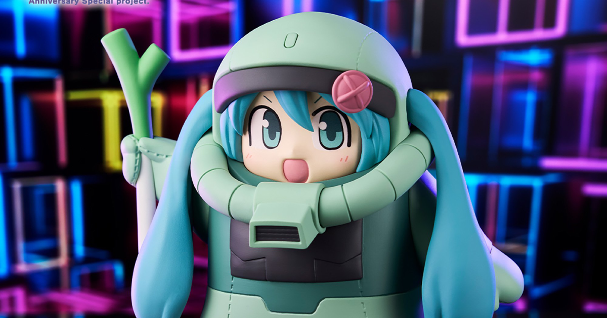 BANPRESTO景品『鋼彈45周年×初音未來 薩克布偶裝角色模型』超可愛甩蔥造型立體化！