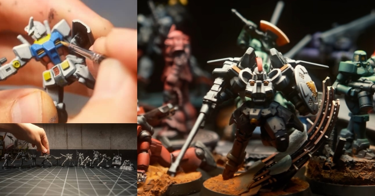 海外模型玩家改造鋼彈戰棋『GUNDAM ASSEMBLE』 塗裝加上場景在5公分尺寸玩出趣味性！