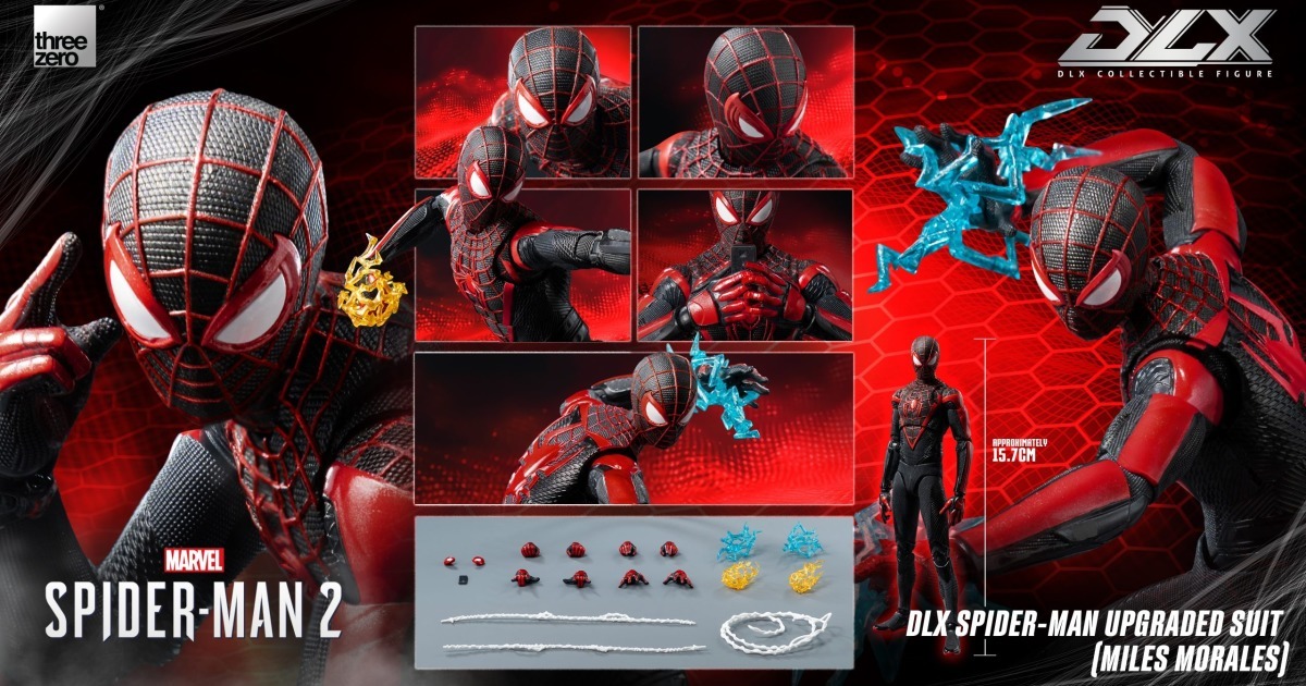 threezero DLX「《蜘蛛人2》蜘蛛人 邁爾斯·摩拉斯 升級戰衣（Upgraded Suit）」1/12 比例可動人偶