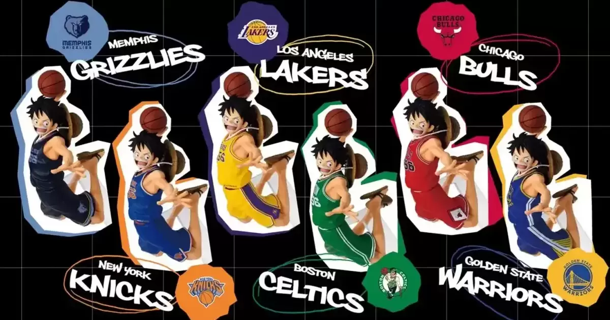 航海王✕NBA重磅合作！首波『ONE PIECE ×NBA MASTER STARS PIECE 魯夫』換上六隊球衣現身