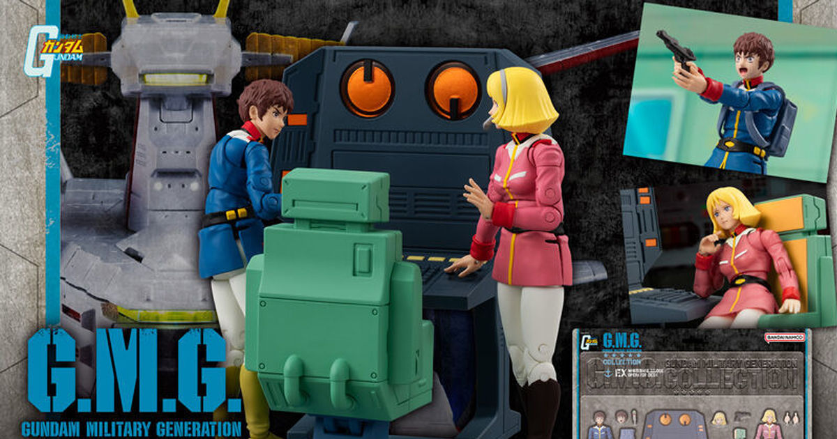 G.M.G. COLLECTION EX: Mobile Suit Gundam's White Base Bridge Communications Desk Set Bundles Amuro & Sayla with Deluxe Scene Accessories!