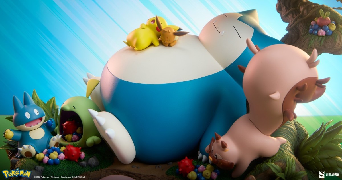 Sideshow Collectibles Unveils Adorable Pokémon Snorlax Diorama Statue: A Naptime Gathering!
