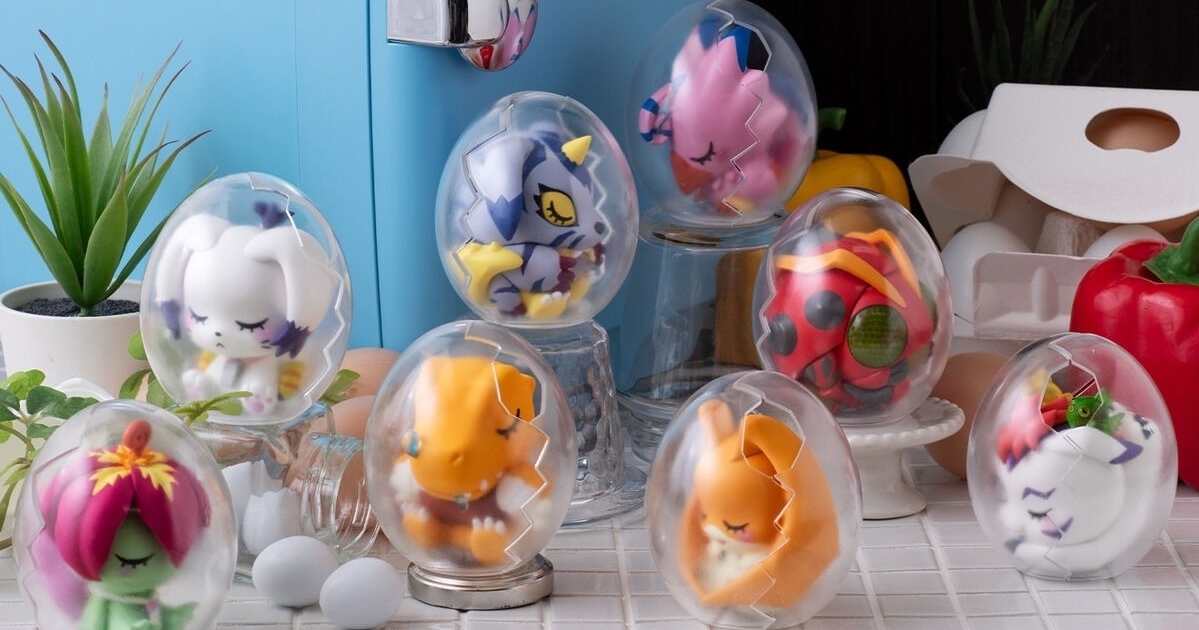 Megahouse「MEGA EGG FIGURE《數碼寶貝》晚安數碼寶貝收藏」盒玩，在蛋中休息的超可愛身姿！