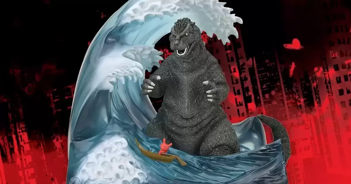 Kidrobot Godzilla in Wave with Dunny 8-Inch Limited Edition Resin Art Figure Makes a Monster-Sized Splash