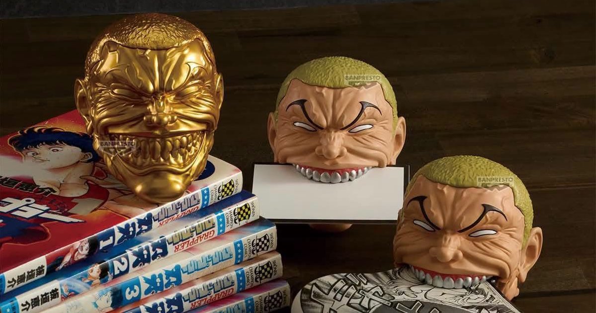 BANPRESTO’s Baki Hanma Jack Hanma Goudou Head Sculpt Business Card Clip Bites Down Hard
