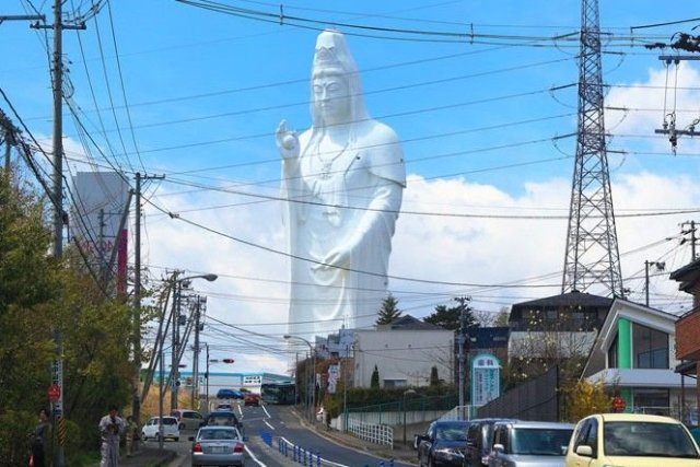 網路熱議新景點 日本宮城縣 超大觀音像 成為拍照打卡新地標 日刊電電