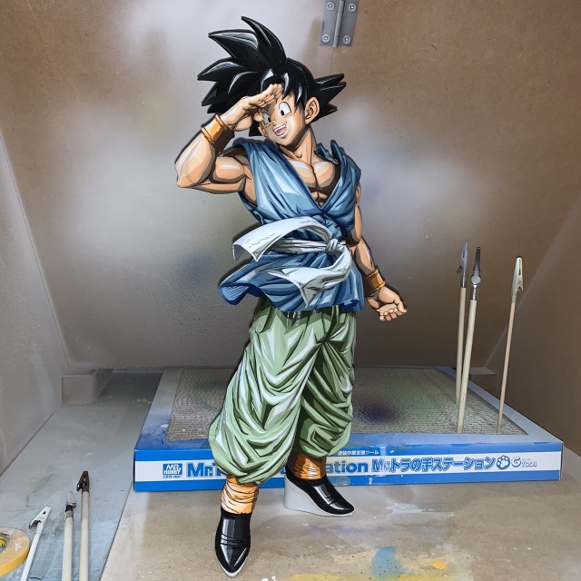 超越3D的2D！超神日本推主分享2D塗裝孫悟空、七龍珠PVC ！令人驚嘆的 2次元漫畫風格！