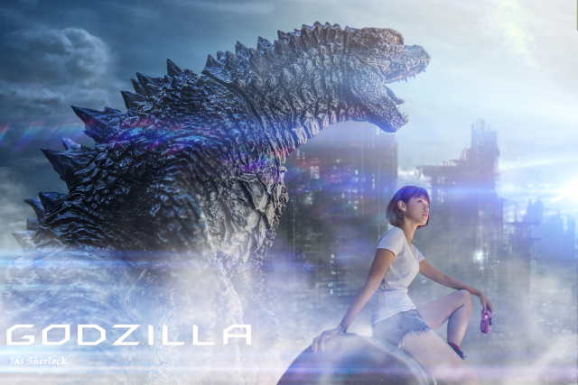 [玩具攝影]我的正妹朋友出門遛她的GK傳奇哥吉拉