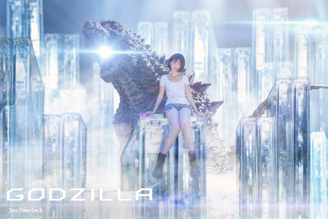 [玩具攝影]我的正妹朋友出門遛她的GK傳奇哥吉拉