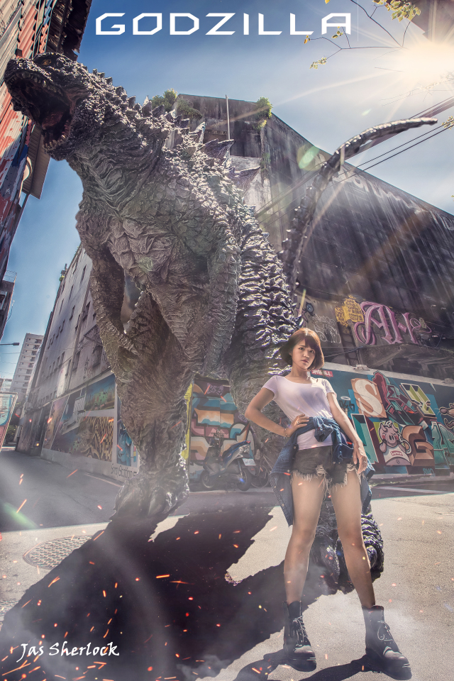 [玩具攝影]我的正妹朋友出門遛她的GK傳奇哥吉拉