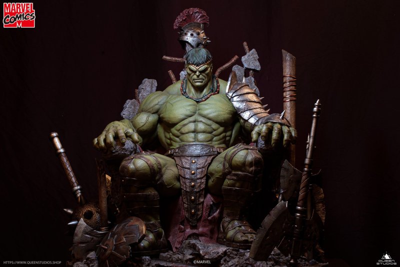 Queen Studios MARVEL Comics【綠殤浩克】Green Scar Hulk 1/4 比例全身雕像 普通版/高級版