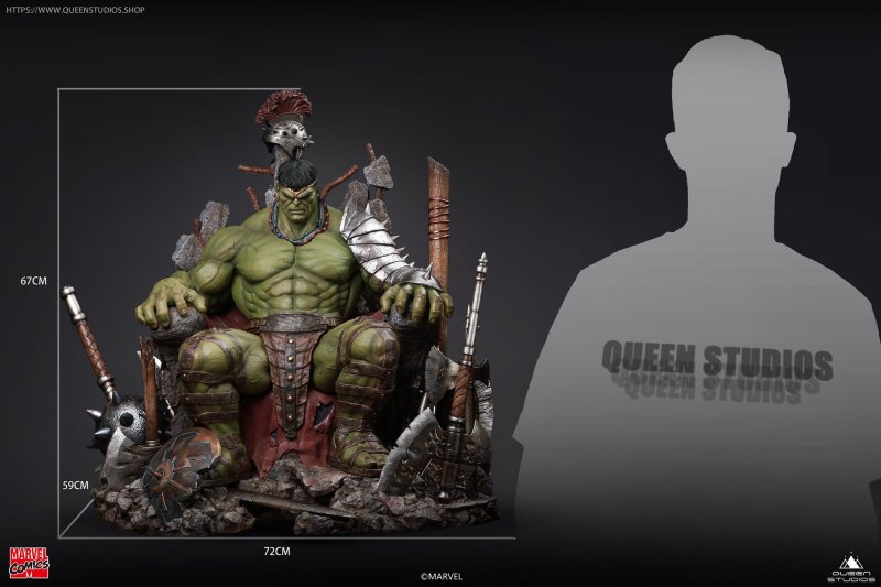 Queen Studios MARVEL Comics【綠殤浩克】Green Scar Hulk 1/4 比例全身雕像 普通版/高級版