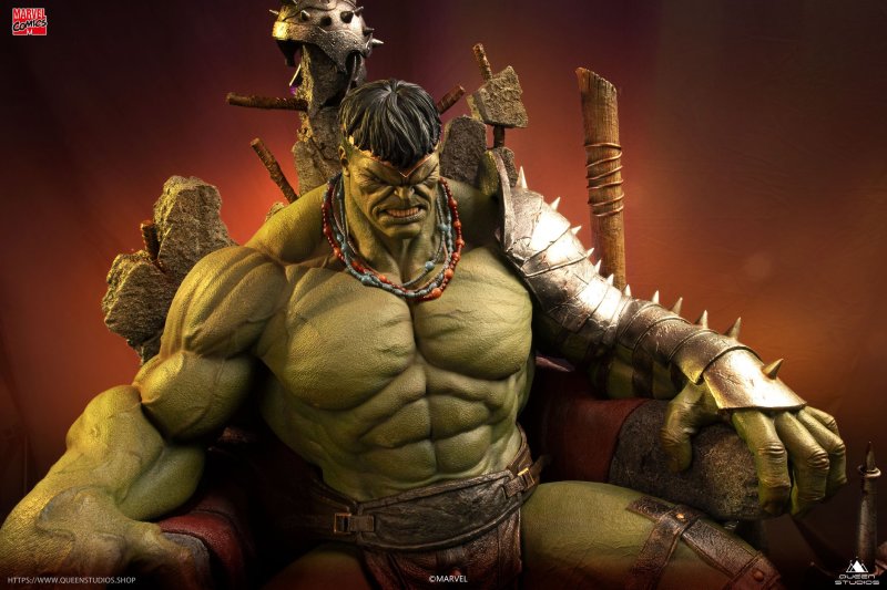 Queen Studios MARVEL Comics【綠殤浩克】Green Scar Hulk 1/4 比例全身雕像 普通版/高級版