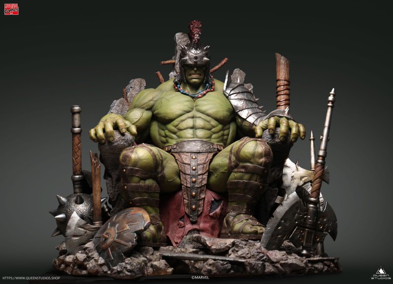 Queen Studios MARVEL Comics【綠殤浩克】Green Scar Hulk 1/4 比例全身雕像 普通版/高級版