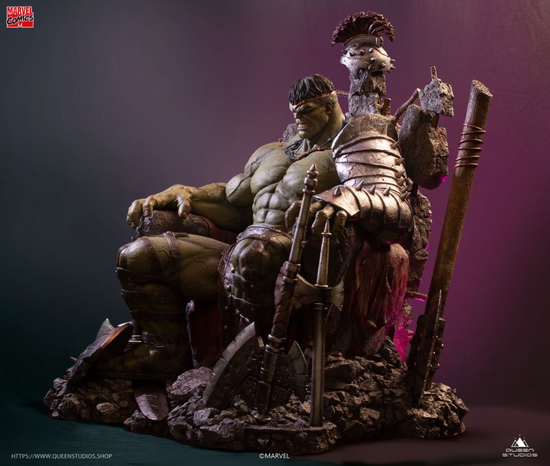Queen Studios MARVEL Comics【綠殤浩克】Green Scar Hulk 1/4 比例全身雕像 普通版/高級版