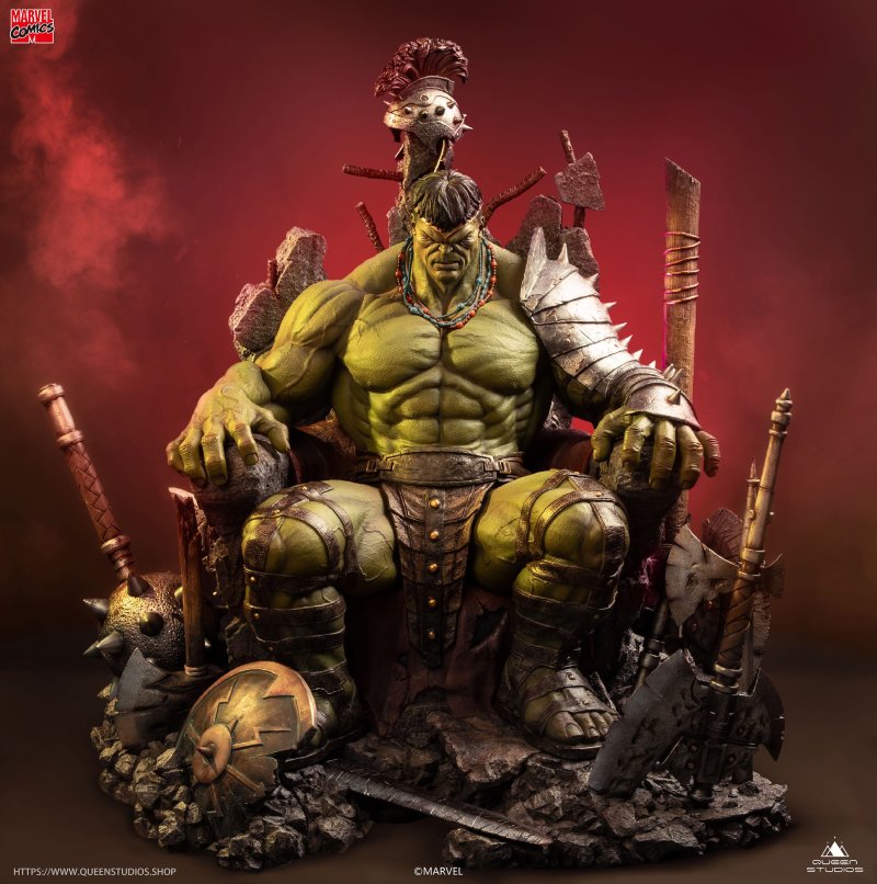Queen Studios MARVEL Comics【綠殤浩克】Green Scar Hulk 1/4 比例全身雕像 普通版/高級版
