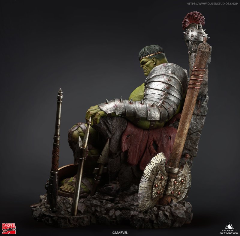 Queen Studios MARVEL Comics【綠殤浩克】Green Scar Hulk 1/4 比例全身雕像 普通版/高級版