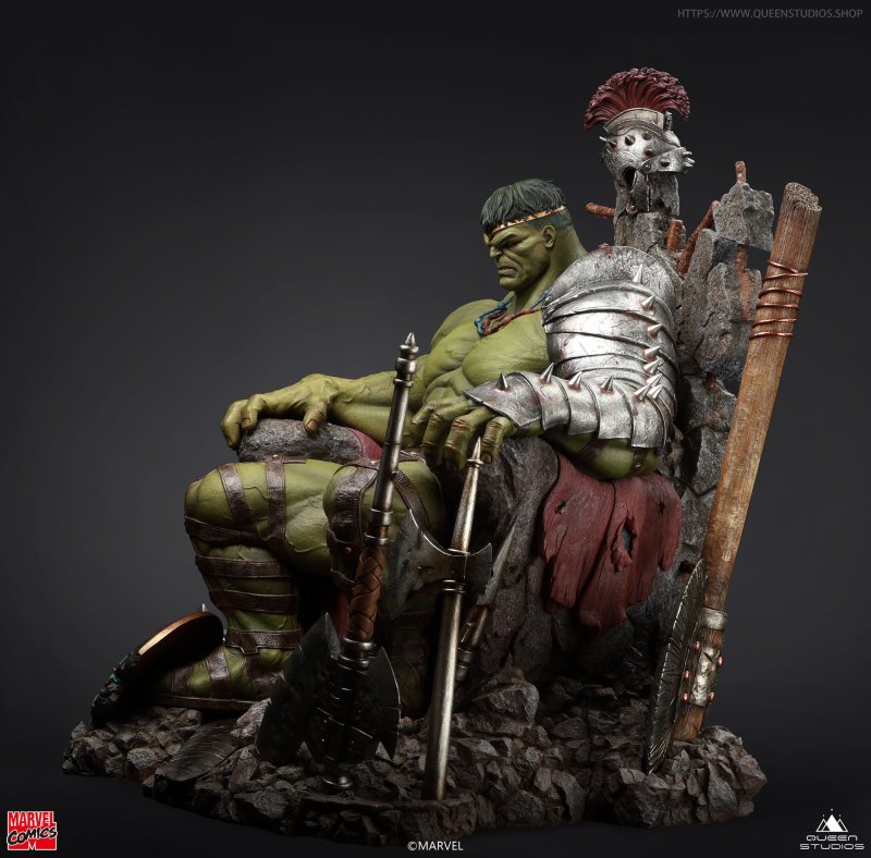 Queen Studios MARVEL Comics【綠殤浩克】Green Scar Hulk 1/4 比例全身雕像 普通版/高級版