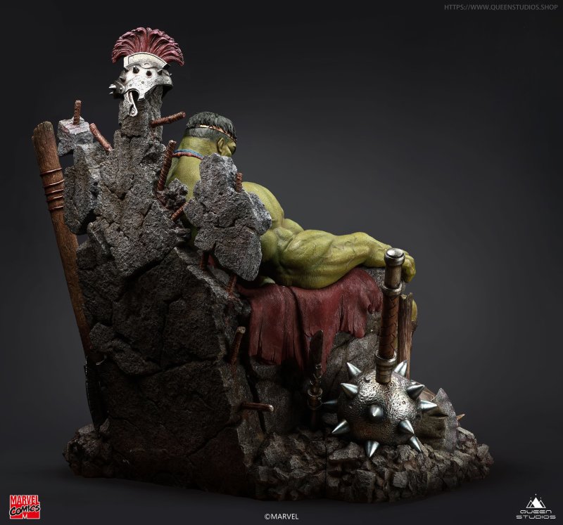 Queen Studios MARVEL Comics【綠殤浩克】Green Scar Hulk 1/4 比例全身雕像 普通版/高級版