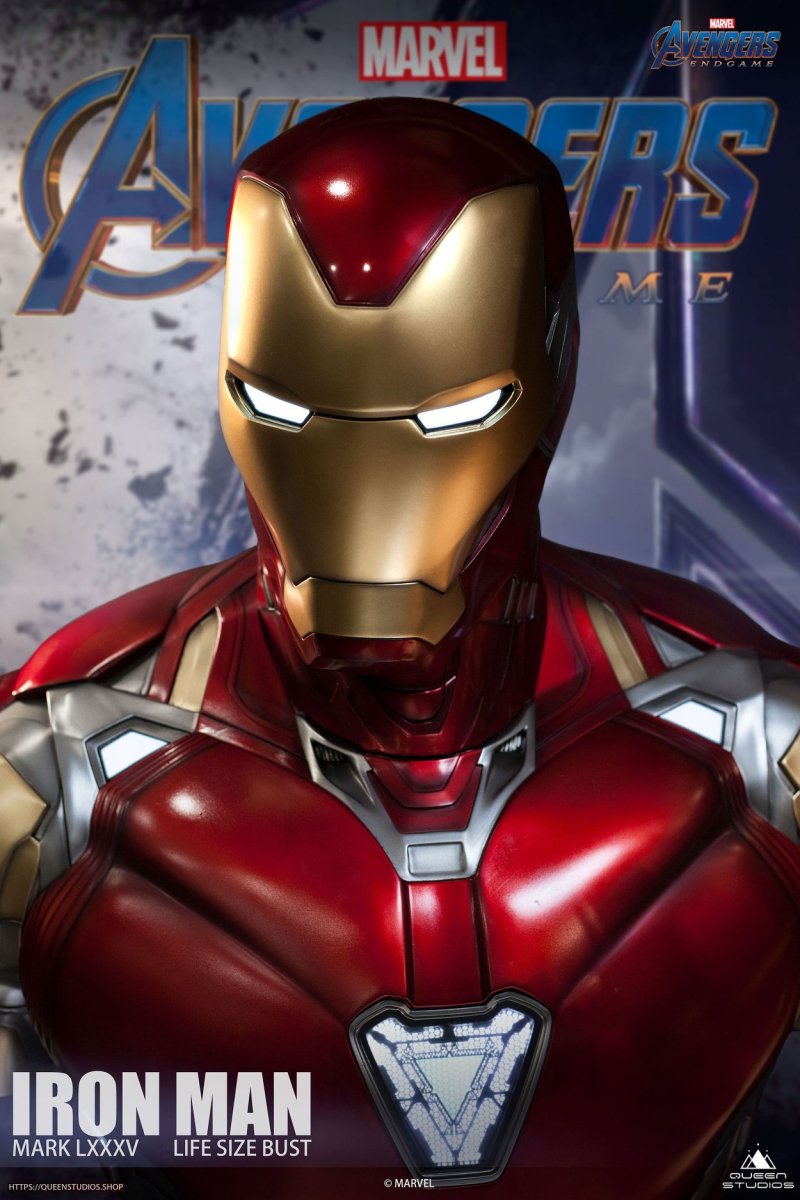 Queen Studios《復仇者聯盟：終局之戰》鋼鐵人馬克85（Iron Man Mark 85）1/1 比例胸像