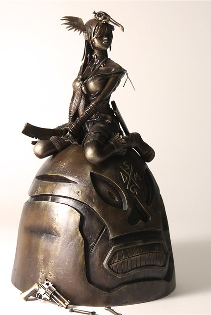 threeA - Rufus Dayglo SOLID GOLD DEATH MASK 1/6仿青銅雕像