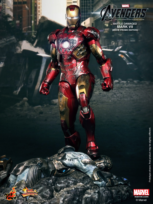 Hot Toys - MMS196 - 復仇者聯盟: 1/6比例 戰損版馬克7