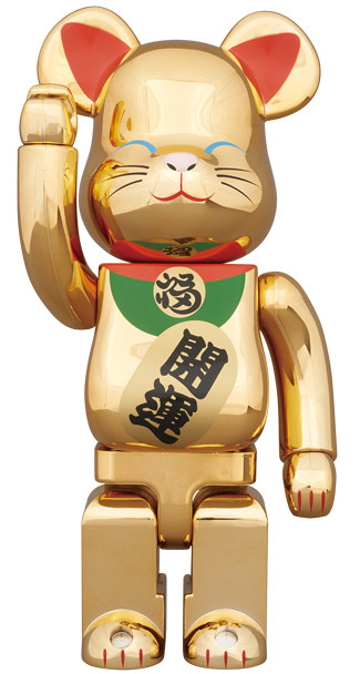 BE@RBRICK  金色電鍍 招財貓：貳 100% & 400%