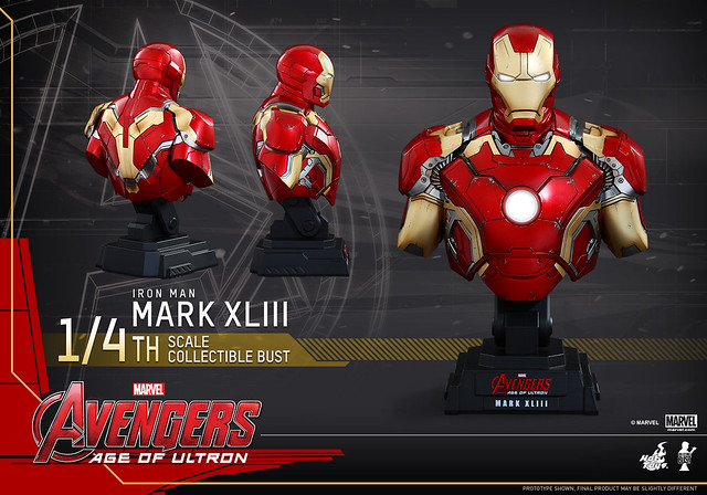 Hot Toys – HTB28 & HTB30  – 復仇者聯盟2：奧創紀元【馬克43】1/4 1/6 比例半身胸像