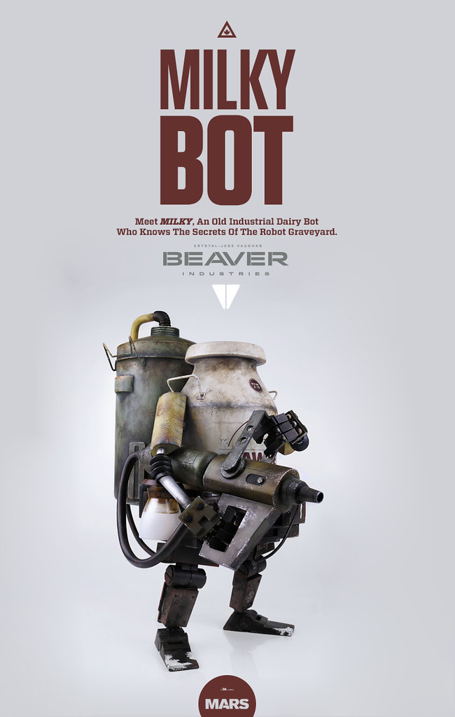 【官圖更新】threeA –【牛奶小子】MILKY BOT 1/6 比例 巨大機器人作品