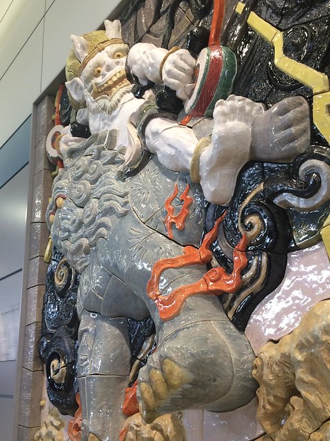 ムッチュ　金華童子風神雷神ヲ従エテ波濤ヲ越ユルノ図　仙台空港壁画完成記念 ムッチュ様専用 金華童子風神雷神ヲ従エテ波濤ヲ越ユルノ図 仙台