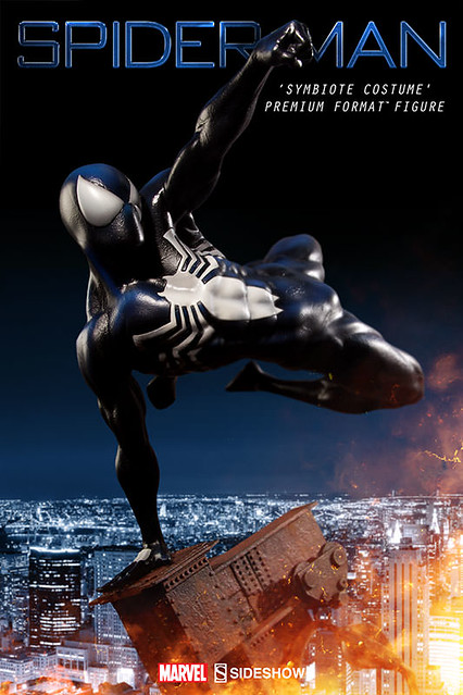 Sideshow Collectibles【黑色。蜘蛛人】Spider-Man Symbiote Costume 1/4 比例 全身雕像