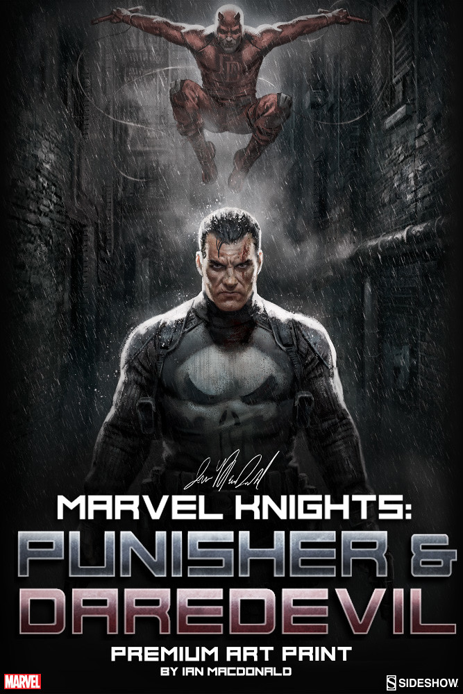 Sideshow Collectibles【懲罰者與夜魔俠：高級收藏海報】Marvel Knights: Punisher & Daredevil
