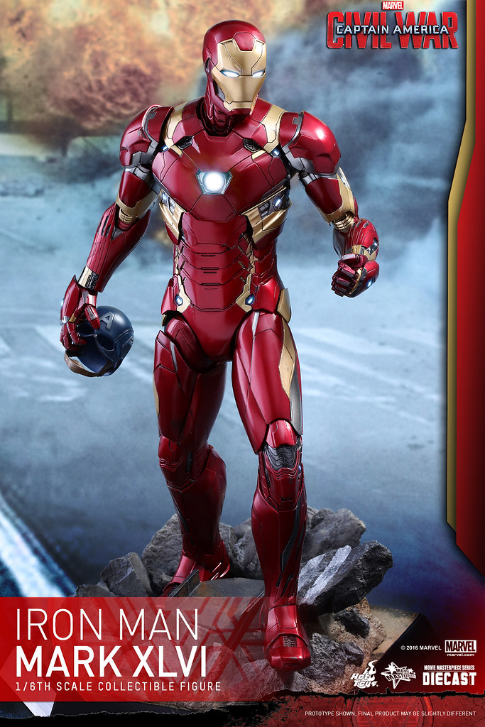 Hot Toys - MMS353D16 - 《美國隊長3：英雄內戰》1/6 比例鋼鐵人馬克46 Mark XLVI