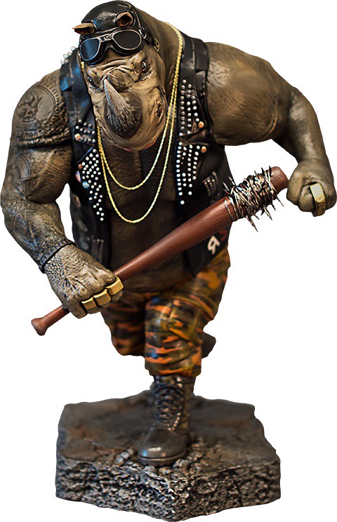 Vault Productions 忍者龜：破影而出【洛克】Rocksteady 1/5 比例全身雕像作品