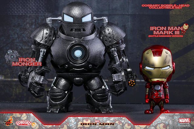 Hot Toys 《鋼鐵人》馬克3(戰損版) & 鐵霸王 COSBABY 套裝組 Mark III (Battle Damaged Ver) & Iron Monger